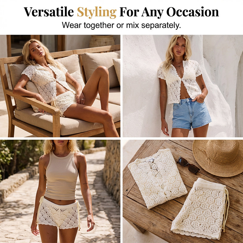 💎 55% RABATT AUF DEM LOCHSTRICK-SET! 💎 Atmungsaktive Mischung, verstellbare Taille & stilvolles Design für den Sommer ✨