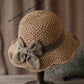 👒✨Eleganter Sonnenhut aus geflochtenem Stroh mit Schleife