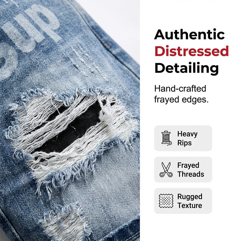 Herren-Streetwear zerrissene Jeansshorts