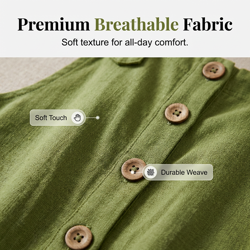 🌿👖Lässige Latzhose für Damen mit lockerer Passform und Knopfleiste