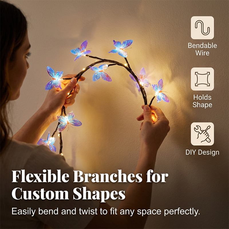 🦋 50% RABATT! ✨ Romantische LED-Lichterkette in Schmetterlingsform – Sanftes Licht, Bezauberndes Design & Perfekt Für Schlafzimmer & Feiern 🎀