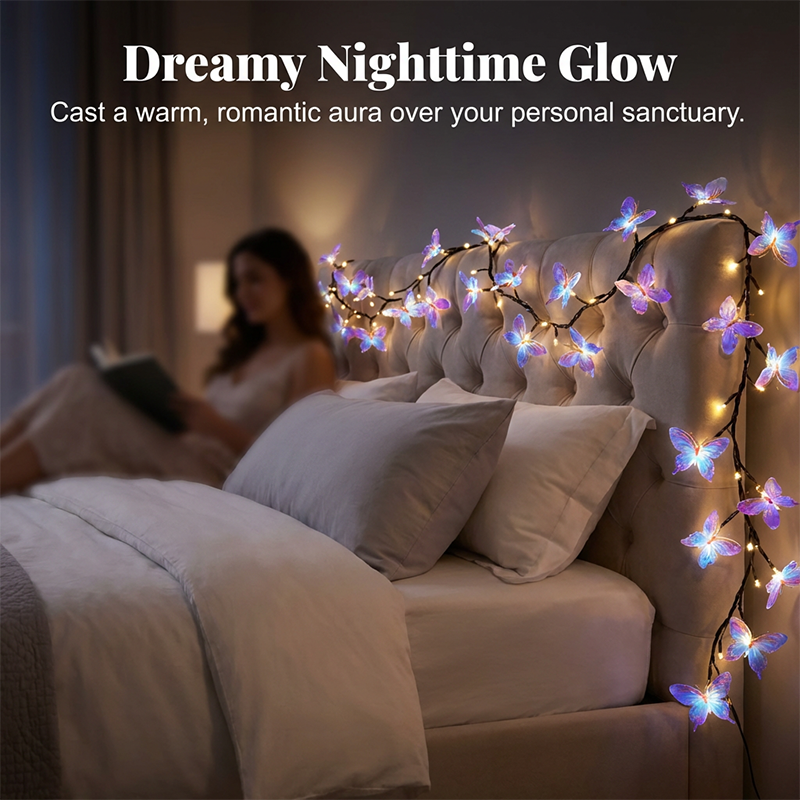 🦋 50% RABATT! ✨ Romantische LED-Lichterkette in Schmetterlingsform – Sanftes Licht, Bezauberndes Design & Perfekt Für Schlafzimmer & Feiern 🎀