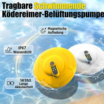 🐟💨 Mobile Belüftungspumpe für Ködereimer – schwimmend, wiederaufladbar, leistungsstark & leise, ideal für Angler unterwegs 🔋⚡ Köder frisch halten – ohne Kabel, ohne Stress.