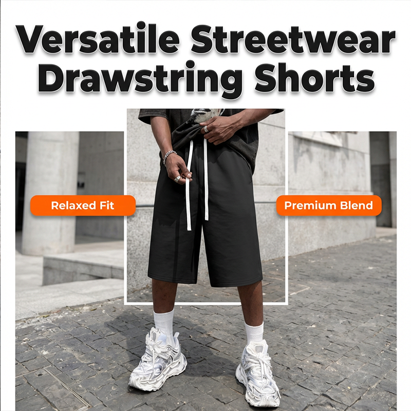 Herren Casual Kordelzug-Shorts mit Knienlänge