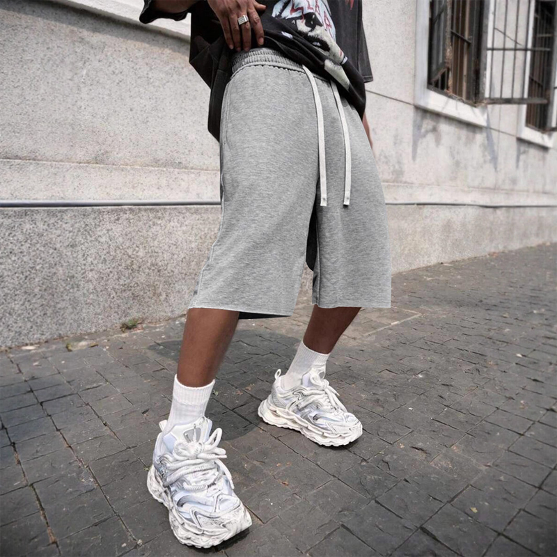 Herren Casual Kordelzug-Shorts mit Knienlänge