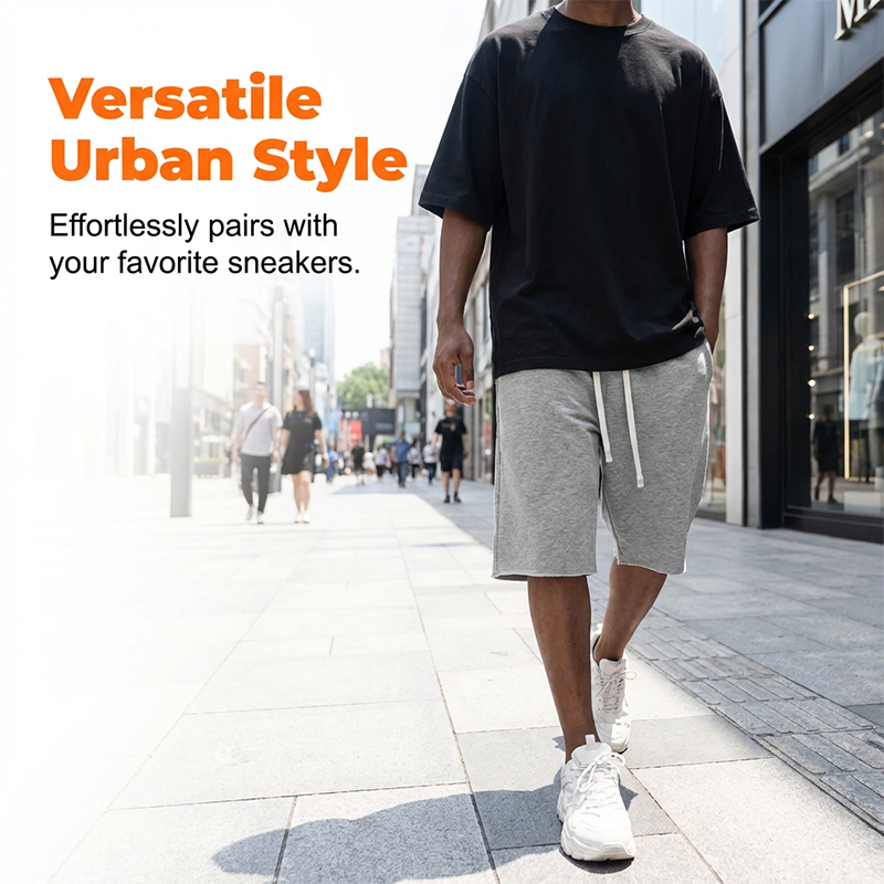 Herren Casual Kordelzug-Shorts mit Knienlänge
