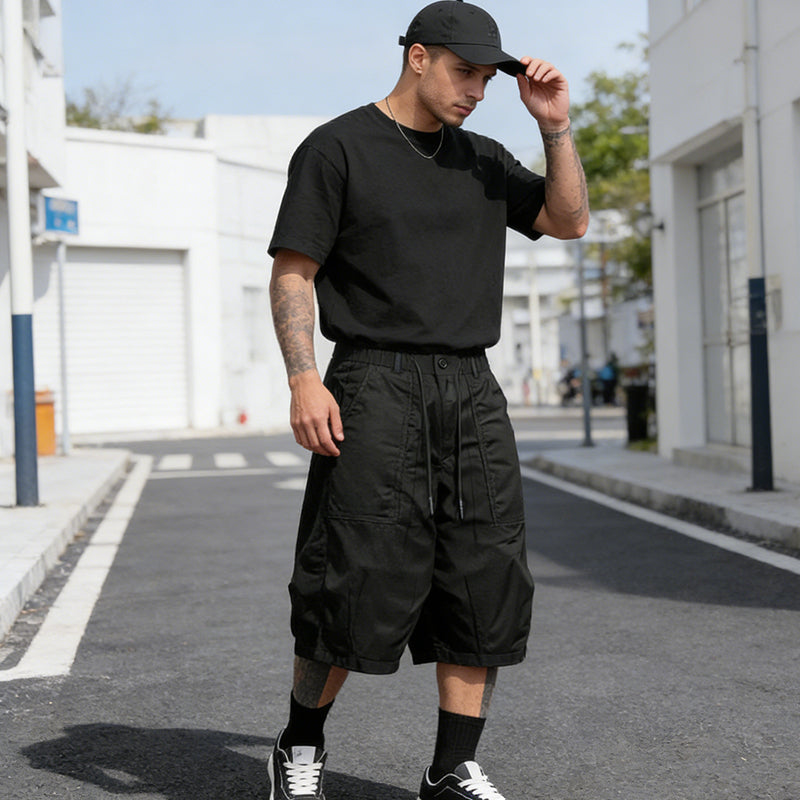 👖 JETZT 50 % RABATT! Lässige Herren-Caprihose in Übergröße mit Kordelzug – Weites Bein, lockere Passform, elastischer Bund und strapazierfähiges Polyester 🔥✨