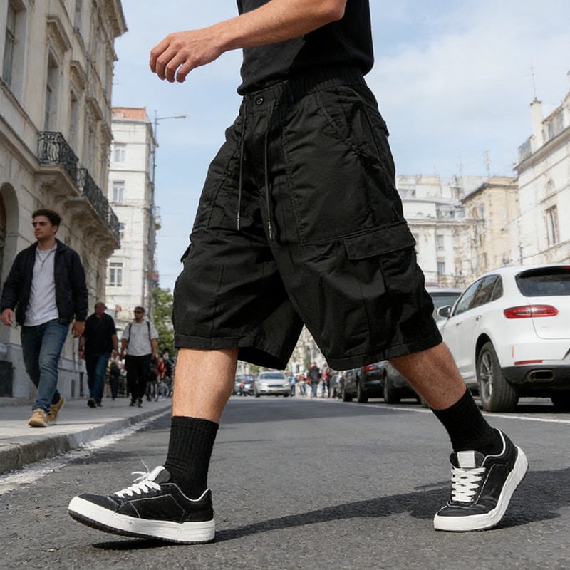 👖 JETZT 50 % RABATT! Lässige Herren-Caprihose in Übergröße mit Kordelzug – Weites Bein, lockere Passform, elastischer Bund und strapazierfähiges Polyester 🔥✨