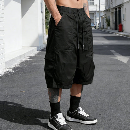 👖 JETZT 50 % RABATT! Lässige Herren-Caprihose in Übergröße mit Kordelzug – Weites Bein, lockere Passform, elastischer Bund und strapazierfähiges Polyester 🔥✨