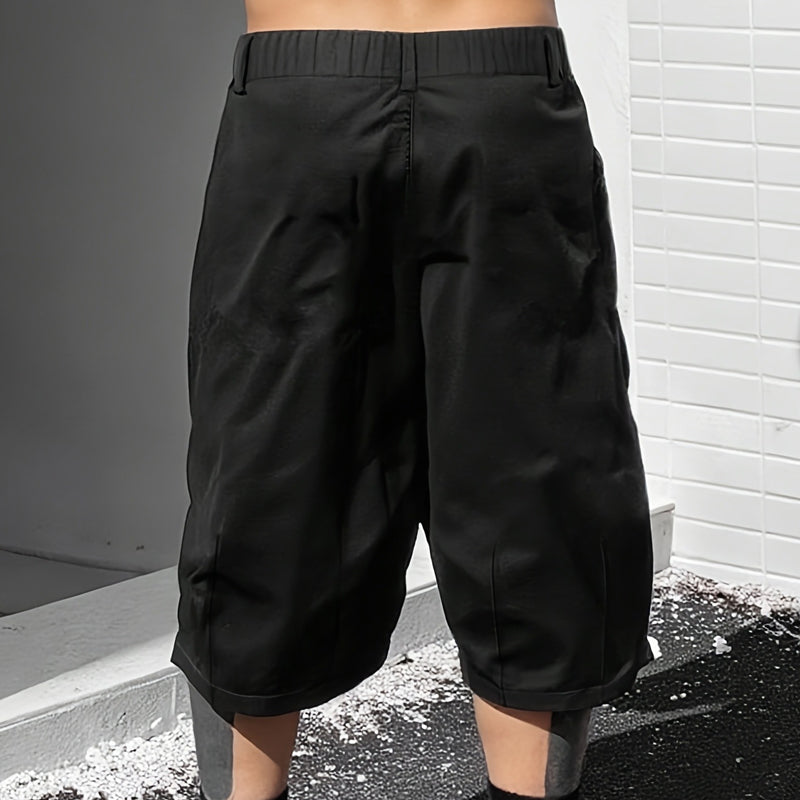 👖 JETZT 50 % RABATT! Lässige Herren-Caprihose in Übergröße mit Kordelzug – Weites Bein, lockere Passform, elastischer Bund und strapazierfähiges Polyester 🔥✨