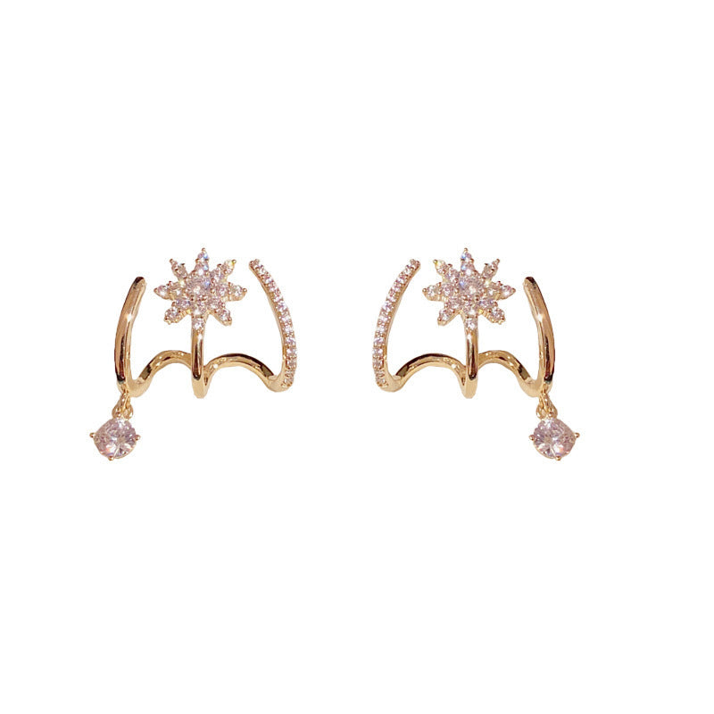 Achtzack-Stern Ohrstecker mit Zirkonia – funkelnd & modern⭐💎