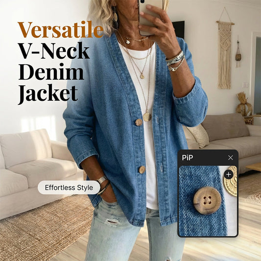 🌸 Frühjahrs-Neuheiten: 50% Rabatt in 3 Tagen! ⏳Klassische Jeansjacke für Damen mit Knopfleiste
