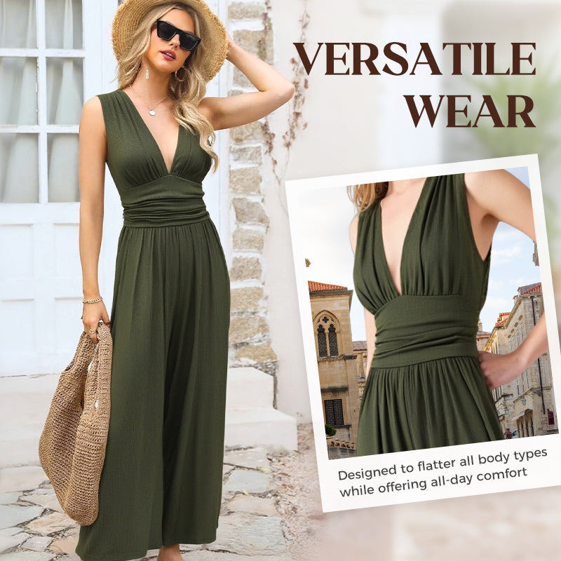 👗 50% RABATT! 🌞 Der Wow-Jumpsuit "Confidence" – Tiefer V-Ausschnitt & figurschmeichelnde Silhouette – perfekt für Frühling und besondere Anlässe ✨