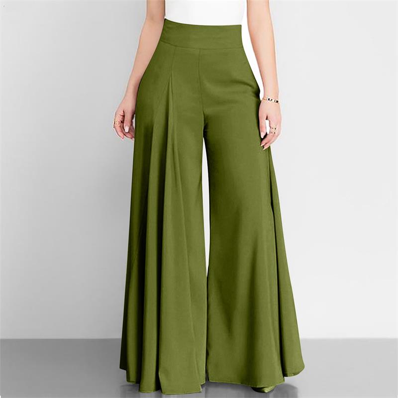 Freietaube Einfarbige hoher Taille weitem Bein Hose