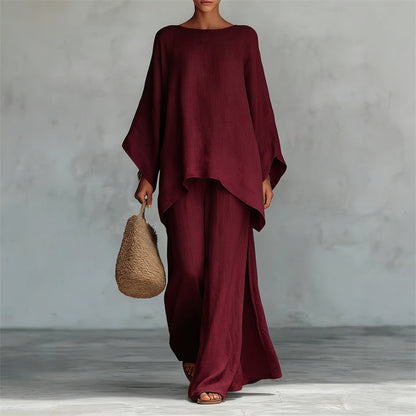 🛍️ Damenset: Langes Oberteil & weite Hose