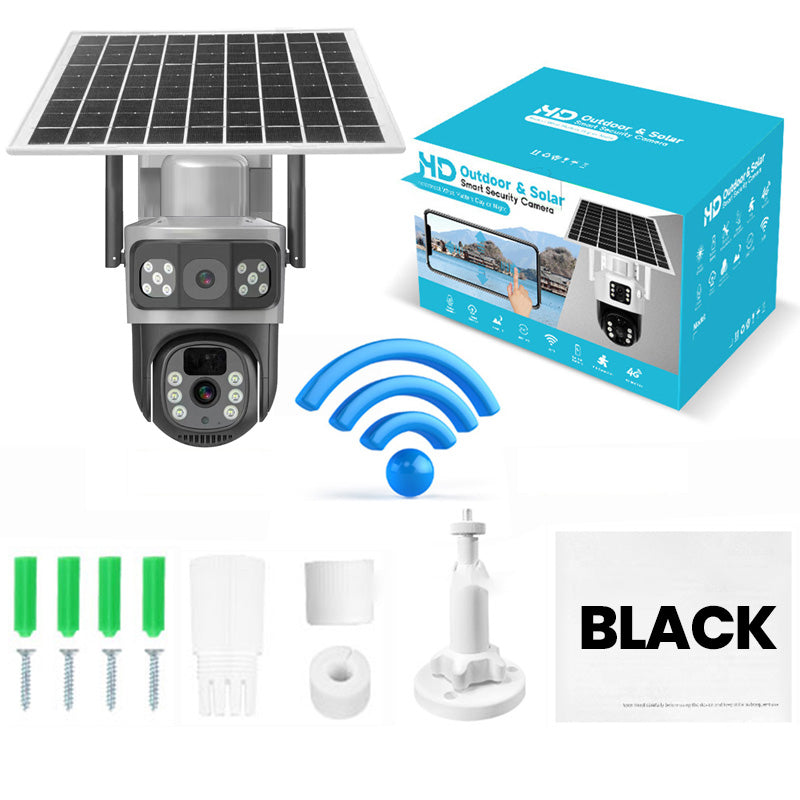 📹 50% RABATT! ☀️ Solarbetriebene Überwachungskamera mit Akku – Dual-Objektiv, 3-Geteiltes Bild & HD-Nachtsicht, Per App Steuerbar Für Maximale Sicherheit 🔭