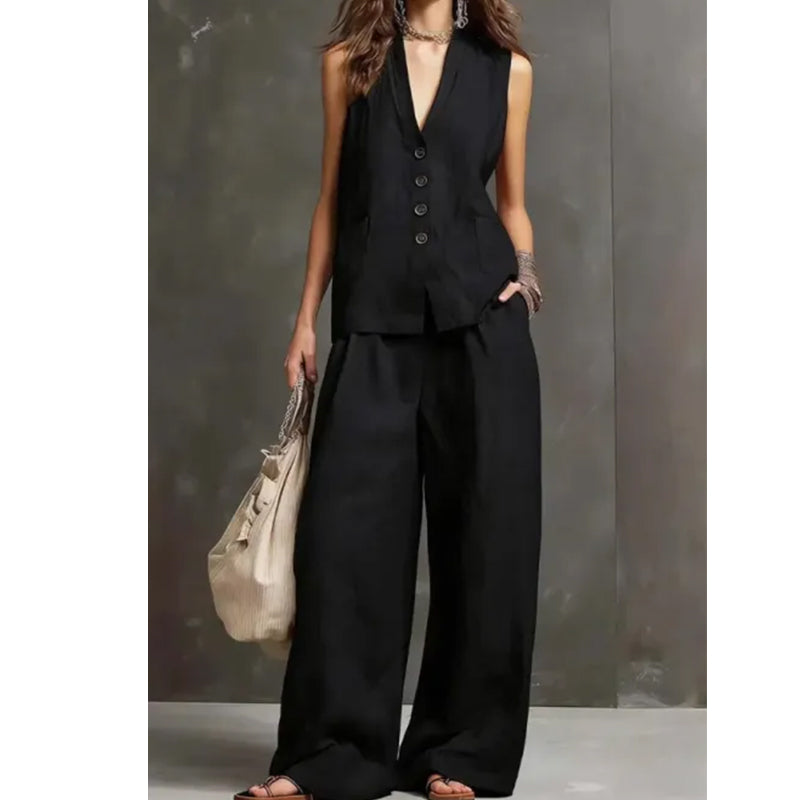 2-teiliges Set aus ärmellosem Top und Hose für Damen