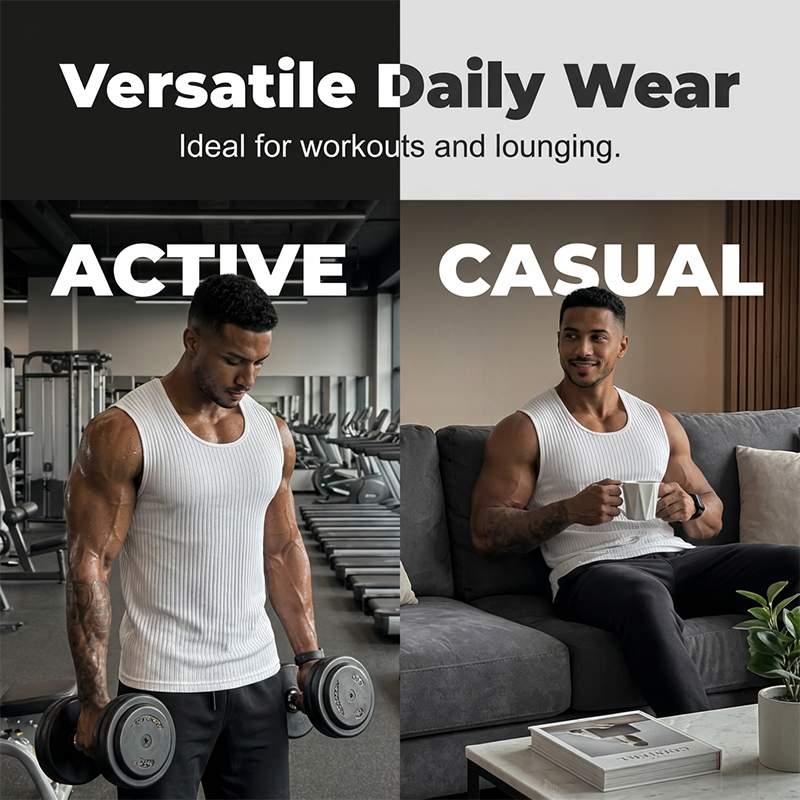 Herren-Tanktop aus geripptem Strick in schmaler Passform