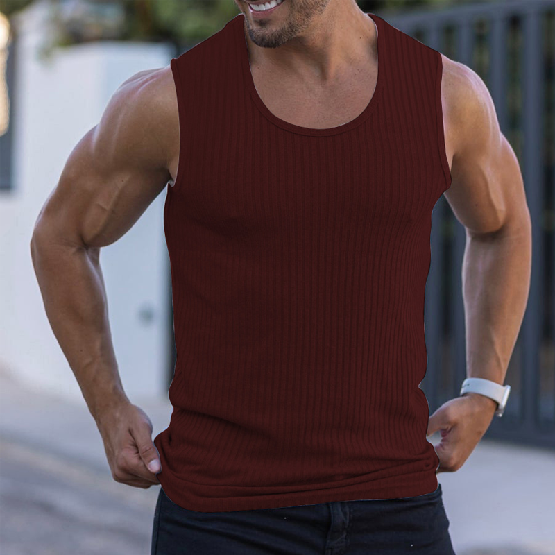 Herren-Tanktop aus geripptem Strick in schmaler Passform