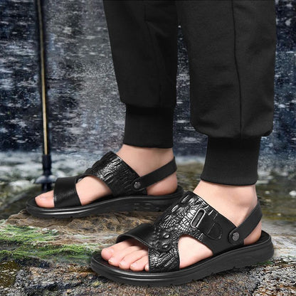 Doppelzweck hohle atmungsaktive Herrensandalen aus Rindsleder