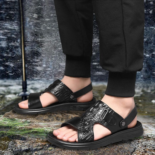 Doppelzweck hohle atmungsaktive Herrensandalen aus Rindsleder