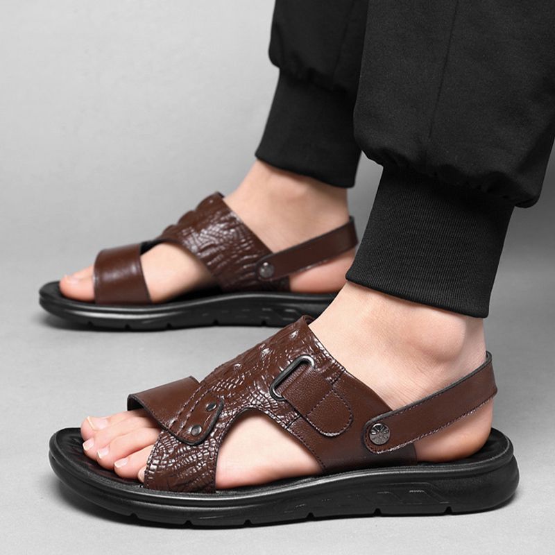 Doppelzweck hohle atmungsaktive Herrensandalen aus Rindsleder