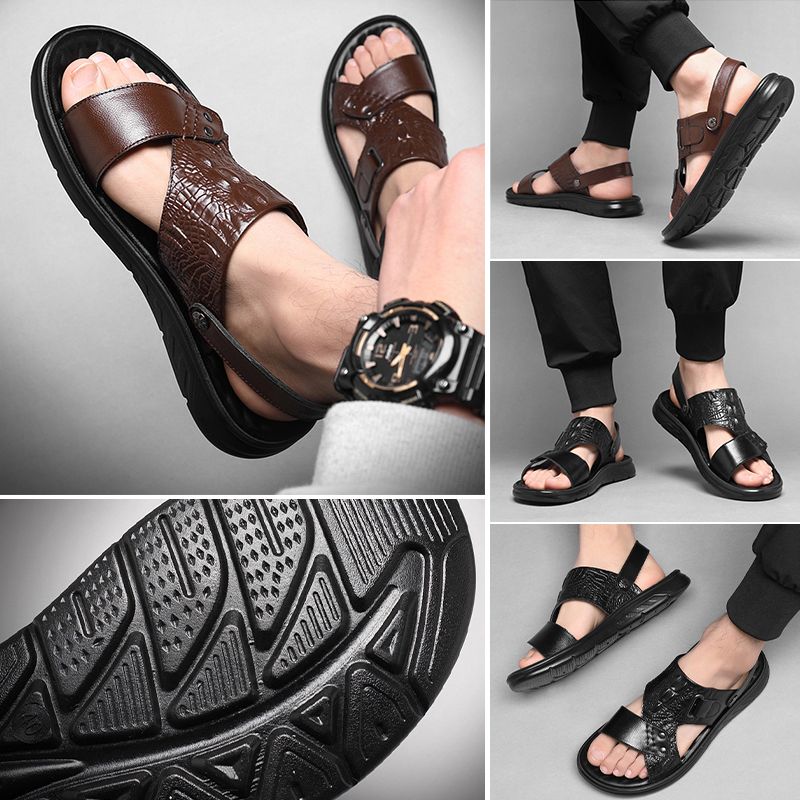 Doppelzweck hohle atmungsaktive Herrensandalen aus Rindsleder
