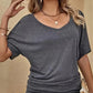 👚 LIMITIERTES ANGEBOT: 50% RABATT! 🌸 Off-Shoulder T-Shirt für Damen – Asymmetrischer Ausschnitt, Lässiger Oversize-Schnitt & Sommertrend ☀️