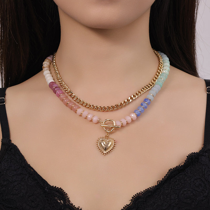Boho-Regenbogenkette mit Perlen & Kette – bunt & leicht – für besondere Akzente🌈📿