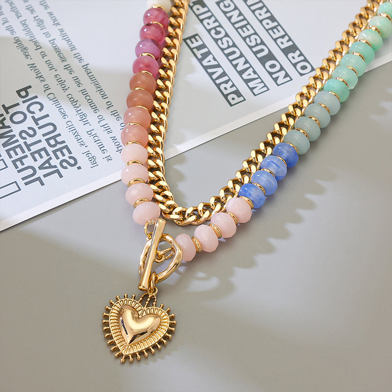 Boho-Regenbogenkette mit Perlen & Kette – bunt & leicht – für besondere Akzente🌈📿