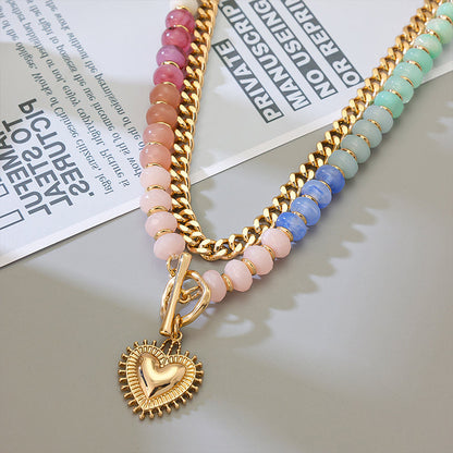 Boho-Regenbogenkette mit Perlen & Kette – bunt & leicht – für besondere Akzente🌈📿