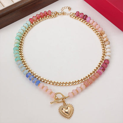 Boho-Regenbogenkette mit Perlen & Kette – bunt & leicht – für besondere Akzente🌈📿