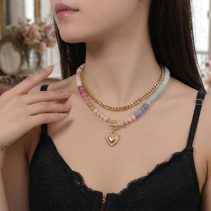 Boho-Regenbogenkette mit Perlen & Kette – bunt & leicht – für besondere Akzente🌈📿