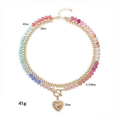 Boho-Regenbogenkette mit Perlen & Kette – bunt & leicht – für besondere Akzente🌈📿