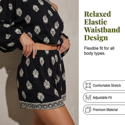 👗 50% RABATT! 🌸 Bohème Jumpsuit-Set mit Off-Shoulder & Vintage-Print – Sommer-Traum – Fließend, luftig & perfekt für Festivals, Strand oder warme Urlaubsnächte ☀️
