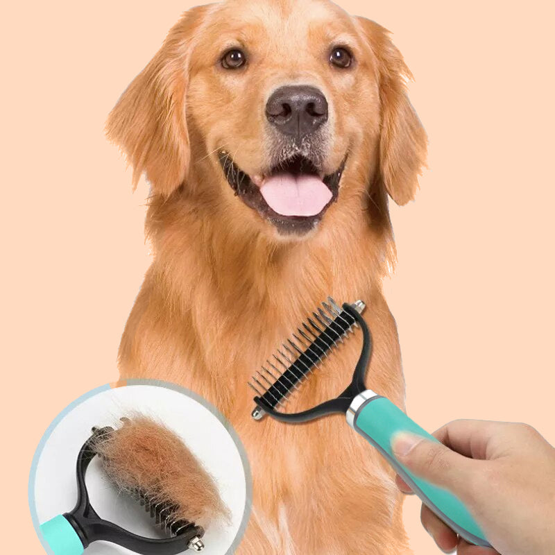 🐾 SPEZIALANGEBOT: 50% RABATT! 🐱 Doppelseitige Fellpflege-Enthaarbürste – Effektiv gegen Losehaar, Sanft zur Haut ✨