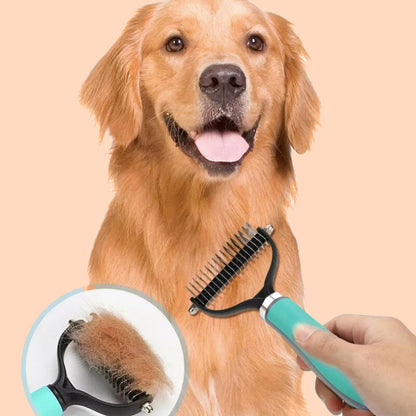 🐾 SPEZIALANGEBOT: 50% RABATT! 🐱 Doppelseitige Fellpflege-Enthaarbürste – Effektiv gegen Losehaar, Sanft zur Haut ✨