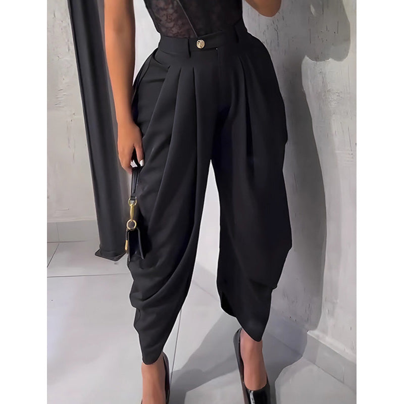✨ Hohe Taille Damenhose mit weitem Bein 👖 Lässiger Schnitt für Alltag & Freizeit💃