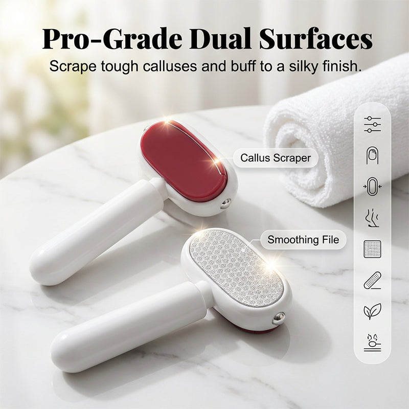 🦶 50% RABATT! 🛁 Doppelseitige Fußfeile gegen Hornhaut – Sanft & effektiv – Für babyweiche Füße – Salon-Ergebnis zu Hause ✨