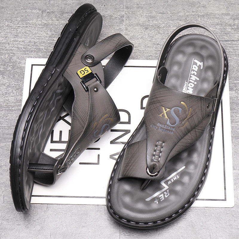 👞  Atmungsaktive Outdoor-Sandalen aus Weichem Leder in Übergrößen für Herren – Bequeme Passform, Rutschfeste Sohle & Ideal Für Lange Spaziergänge 🚶‍♂️