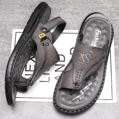 👞  Atmungsaktive Outdoor-Sandalen aus Weichem Leder in Übergrößen für Herren – Bequeme Passform, Rutschfeste Sohle & Ideal Für Lange Spaziergänge 🚶‍♂️
