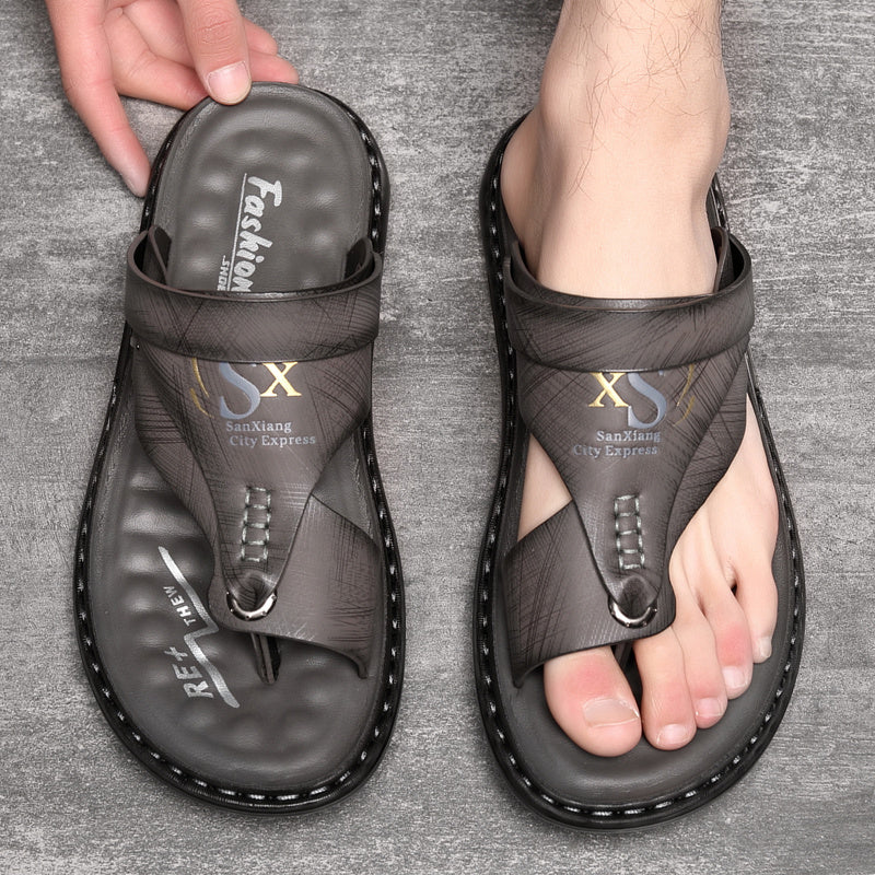 👞  Atmungsaktive Outdoor-Sandalen aus Weichem Leder in Übergrößen für Herren – Bequeme Passform, Rutschfeste Sohle & Ideal Für Lange Spaziergänge 🚶‍♂️