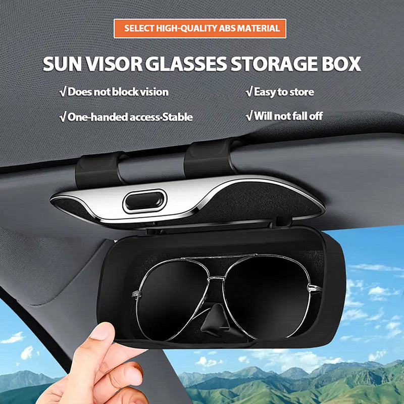 🕶️ KAUFE 2, ERHALTE 1 GRATIS! 🚗 Auto Sonnenblenden-Brillenbox – Universelle Passform, schützt Sonnenbrillen – Einfacher Zugriff, weiches Innenfutter & rutschfeste Halterung – bezahlen per Nachnahme ✅
