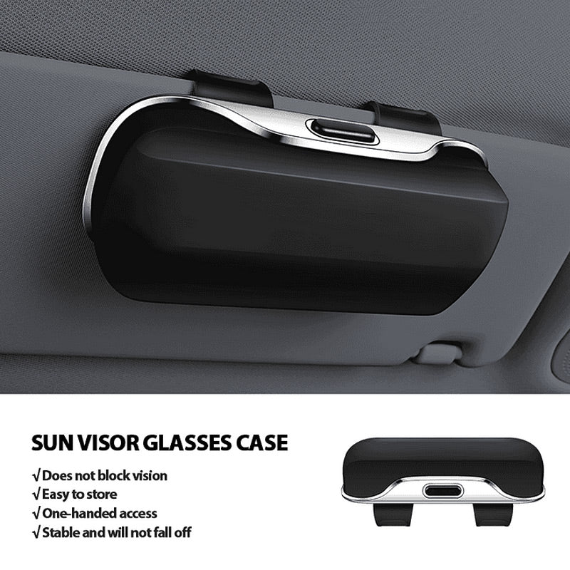 🕶️ KAUFE 2, ERHALTE 1 GRATIS! 🚗 Auto Sonnenblenden-Brillenbox – Universelle Passform, schützt Sonnenbrillen – Einfacher Zugriff, weiches Innenfutter & rutschfeste Halterung – bezahlen per Nachnahme ✅