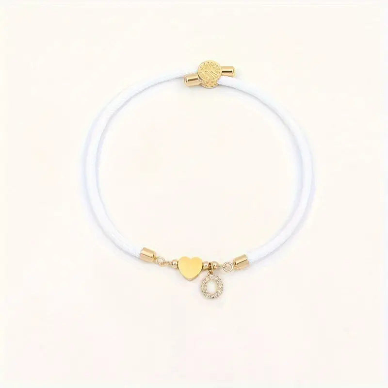 🏆50% Rabatt !!Verstellbares Herz-Anfangsarmband mit Herzanhänger