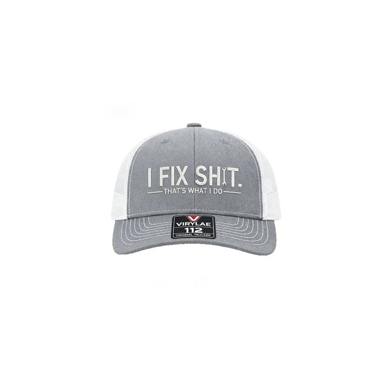 Mesh-Rücken-Trucker-Cap mit „I Fix Shit“-Stickerei – Atmungsaktive Outdoor-Sonnenmütze🧢☀️
