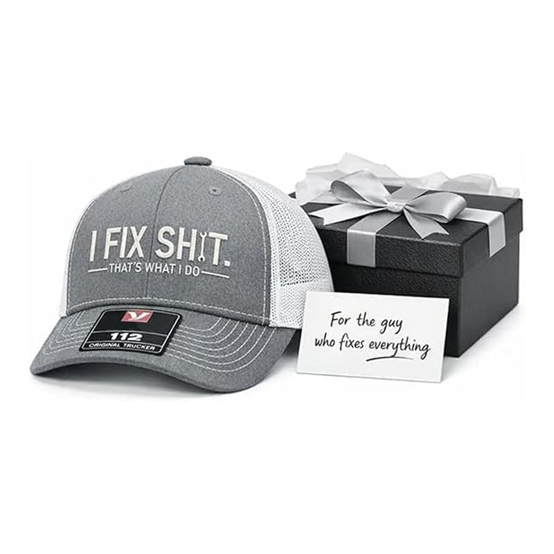 Mesh-Rücken-Trucker-Cap mit „I Fix Shit“-Stickerei – Atmungsaktive Outdoor-Sonnenmütze🧢☀️