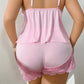 🥳HEISSER VERKAUF 2026🥳💞ÜBER 50.000 VERKAUFT!👗🌸Pyjama-Set aus Top und Shorts mit Spitzenbesatz – Weicher, satinartiger Stoff, verstellbare Träger und V-Ausschnitt.