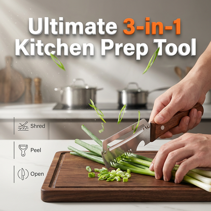 🌿🔪3-in-1 Frühlingszwiebelschneider & -schäler Küchenhelfer🏡