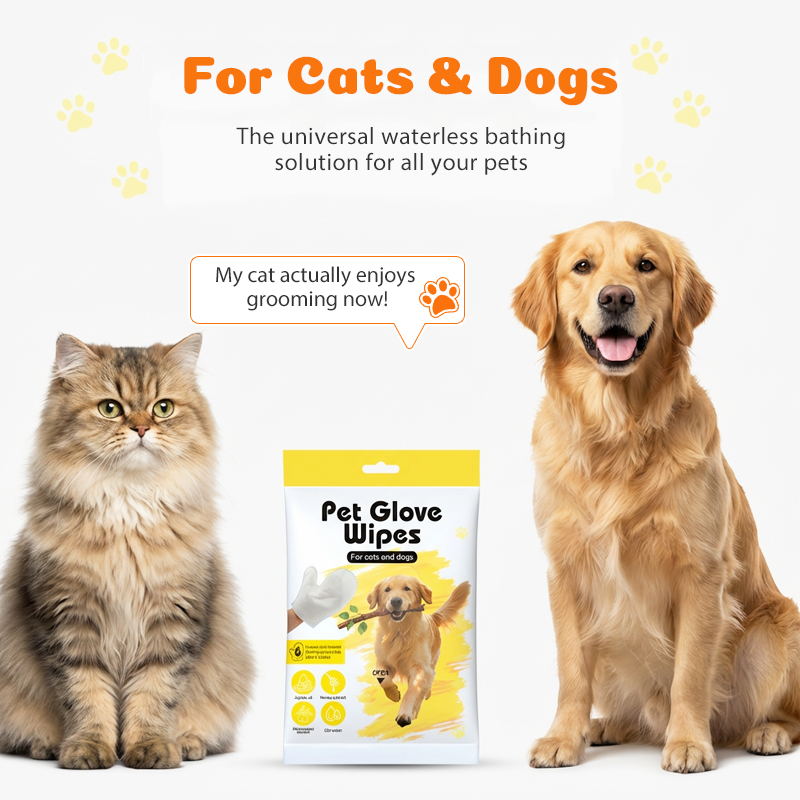 ✨🛁Pflegehandschuhtücher für Hunde und Katzen – 6 Stück/Packung